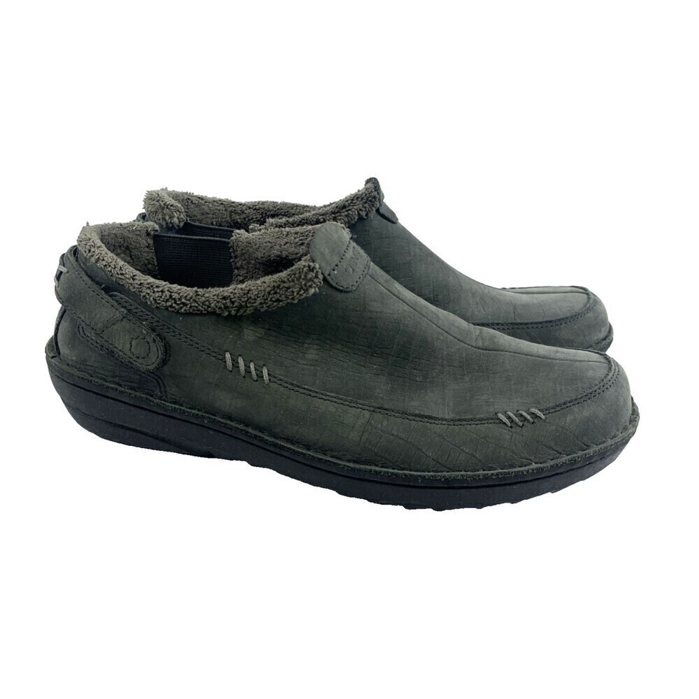 Teva Kiru Beluga SlipOn Gray Nubuck Faux Fur Lined Loafer Leather 4059 Women 8.5